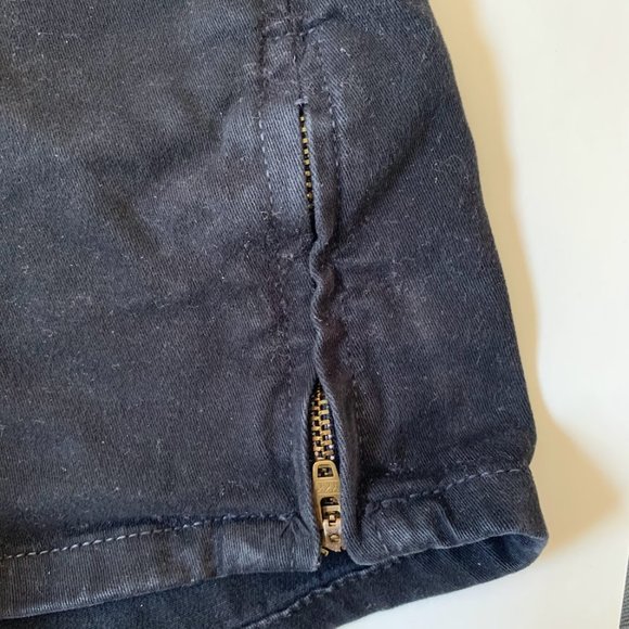 American Apparel Black Denim Side Zipper Shorts - 24/25 - Picture 7 of 9